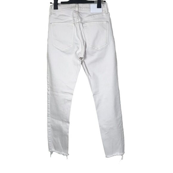 Aritzia Denim Forum White The Yoko High Rise Slim Jeans Raw Hem Size 26 - Picture 5 of 9